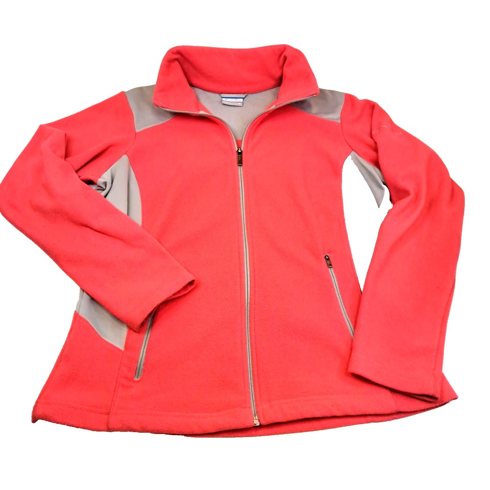 Columbia Fleece‎ Jacket Women's M Fitted Full Zip Long Sleeve Pink  Gorp Trail